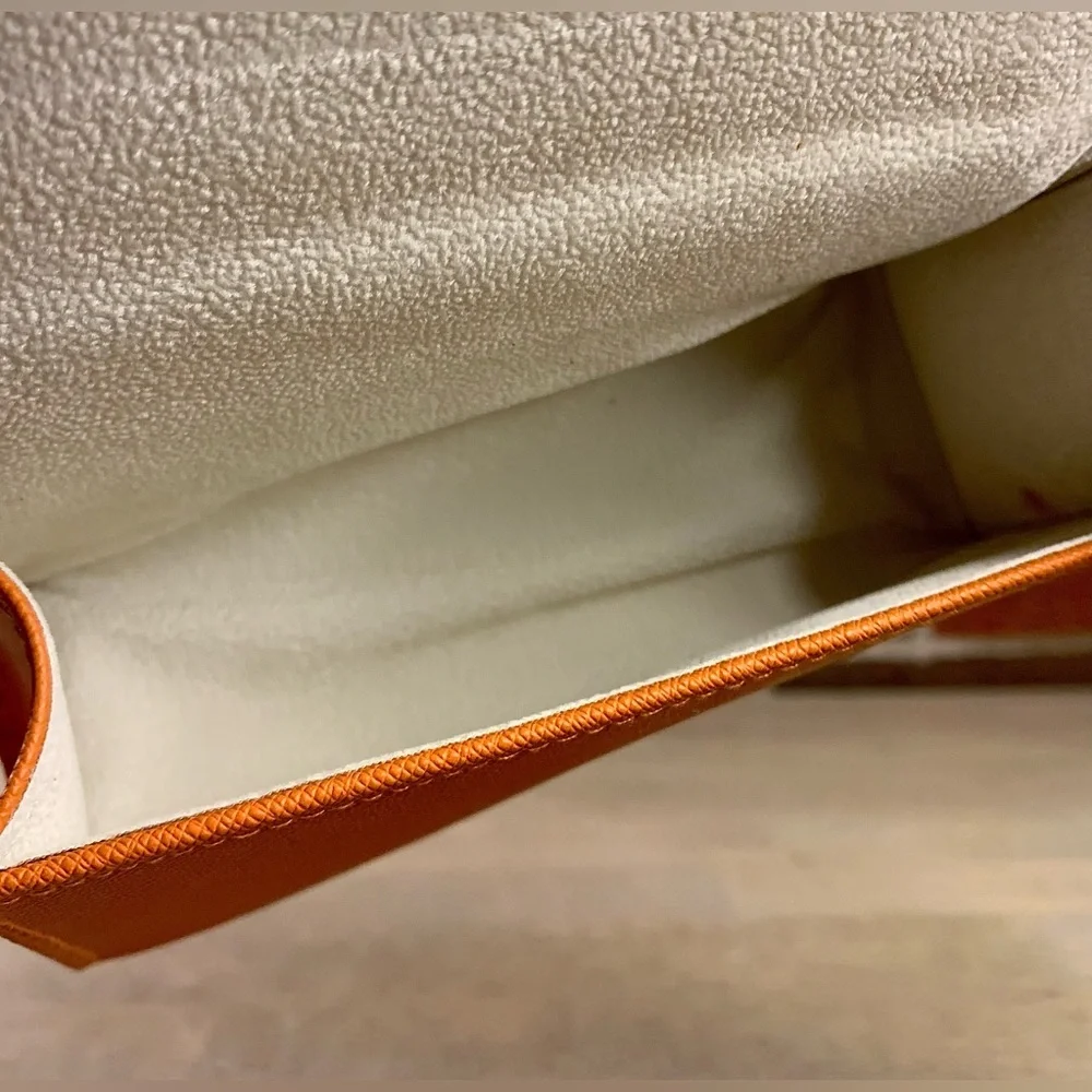 Authentic Tory‎ Burch Eyeglasses Sunglasses Clamshell Semi Hard Case Orange